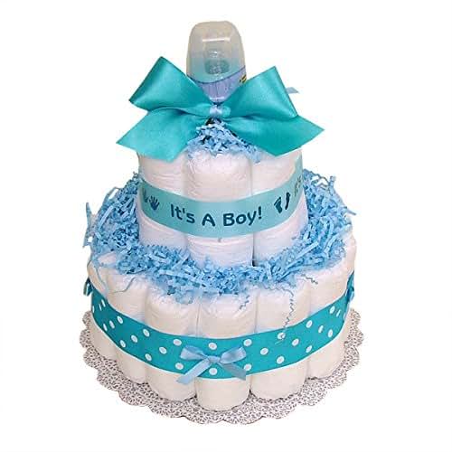 CSM Diaper Cake Classic Blue 2 Tier Baby Shower Gift