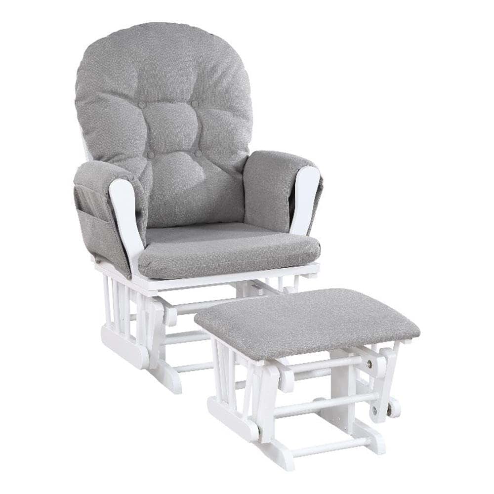 Suite Bebe Mason Glider & Ottoman, White/Oyster