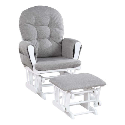 Suite Bebe Mason Glider & Ottoman, White/Oyster