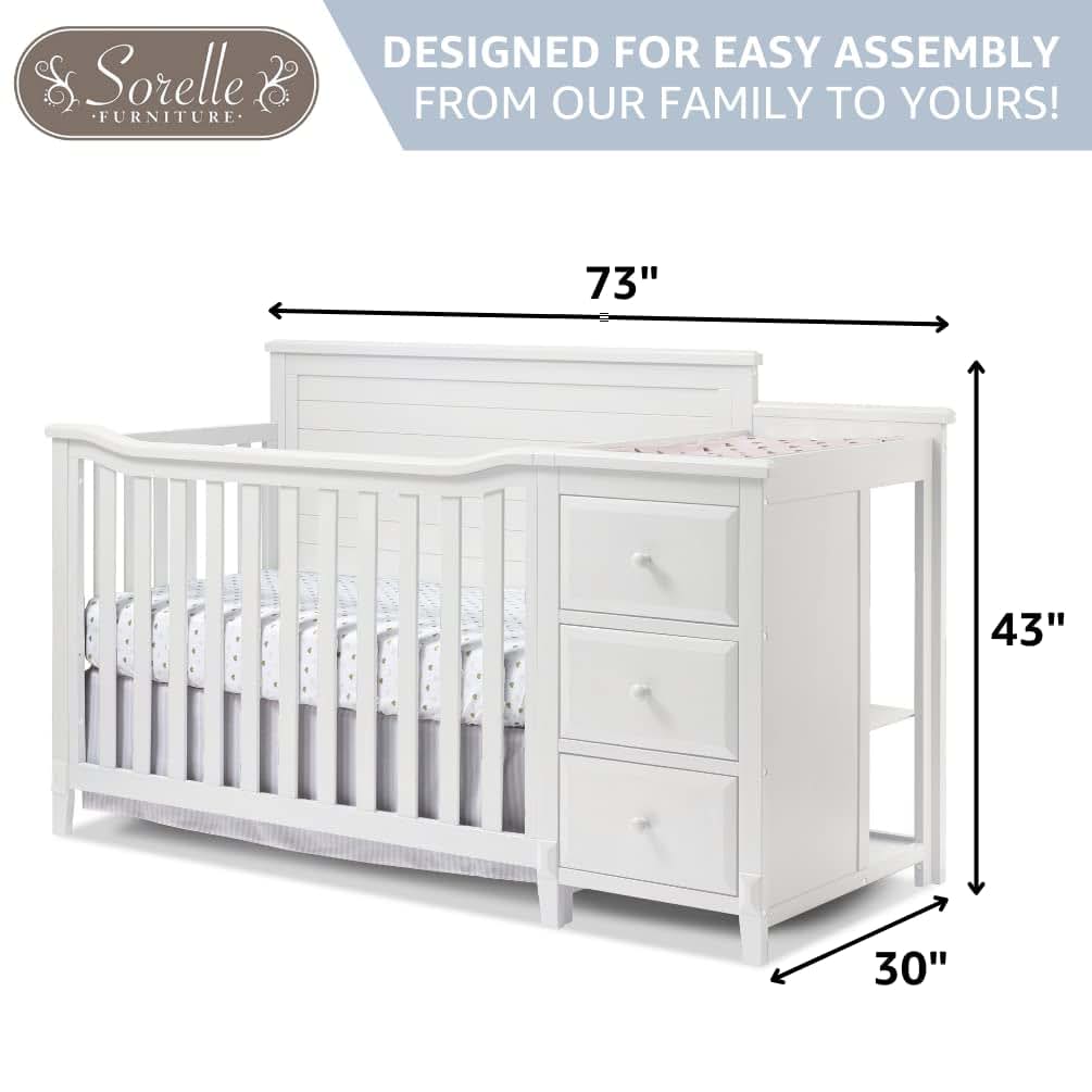 Sorelle Furniture Berkley Crib and Changer with Solid Panel Back Classic -in- Convertible Diaper Changing Table Made of (photo 4)