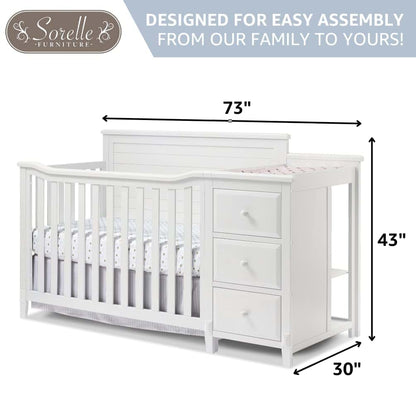 Sorelle Furniture Berkley Crib and Changer with Solid Panel Back Classic -in- Convertible Diaper Changing Table Made of (photo 4)