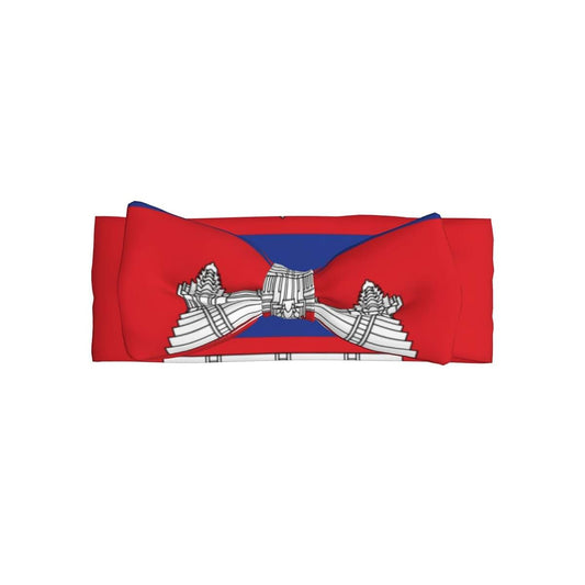 YVNKHKU Cambodia Flag Baby Headbands Soft Nylon Hairbands with Stretchy Bows Girls Hair Accessories for Newborn Infant
