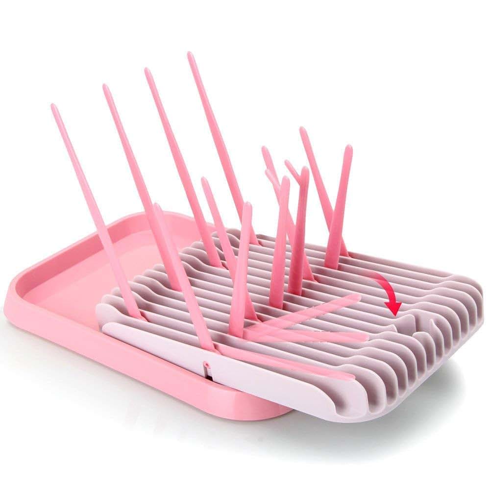 Sankoo Baby Bottle Drying Rack with Tray，High Capacity Foldable Countertop Bottle Holder for Bottles, Teats, Cups, Pump (photo 2)