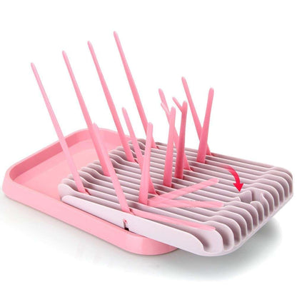 Sankoo Baby Bottle Drying Rack with Tray，High Capacity Foldable Countertop Bottle Holder for Bottles, Teats, Cups, Pump (photo 2)