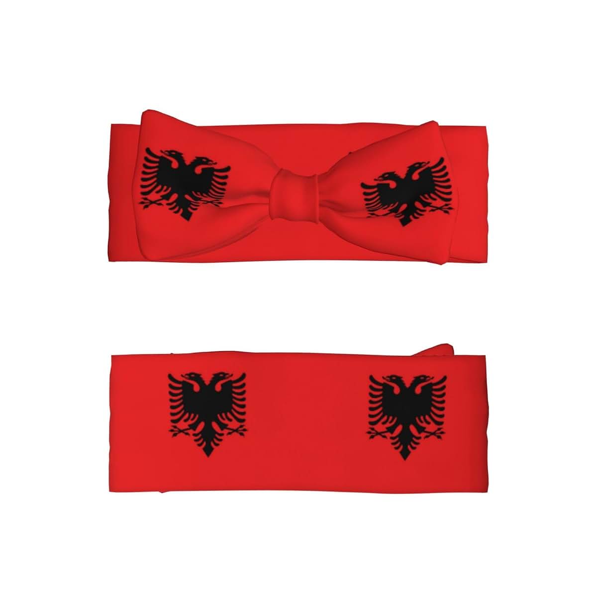 YYHWHJDE Albanian Flag Pattern Baby Bow Headband