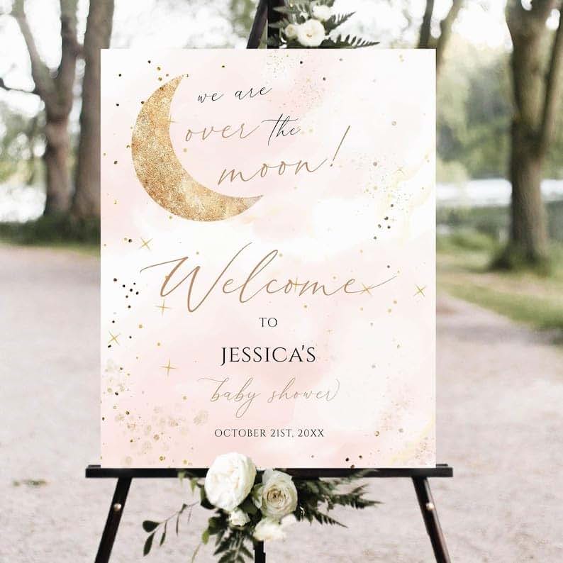 BabyOneStop Twinkle Little Star Baby Shower Welcome Sign
