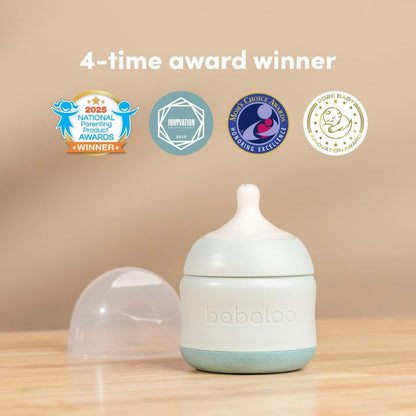 Babaloo Baby-Led Silicone Baby Bottle, Airless, 8oz Bleu (photo 2)