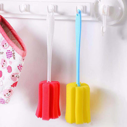 Sponge Cup Brush For Water Bottles, Wine Glasses, Mugs - Long Handle Cleaning Tool