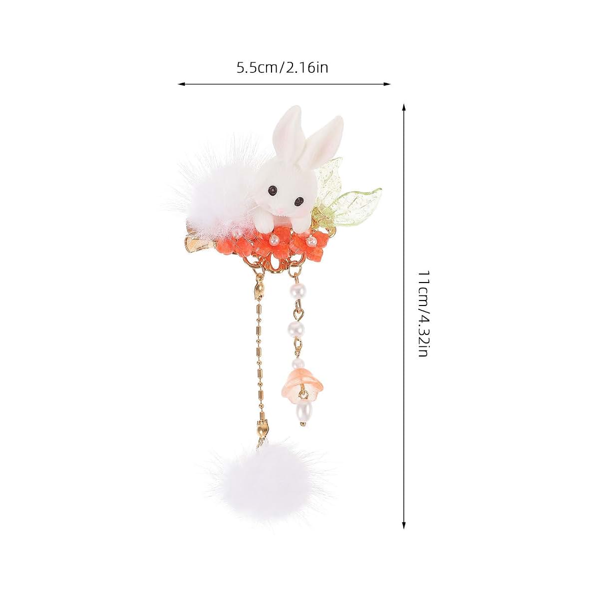 Bunny Tassel Pompom Hair Clips for Girls Party Accessories
