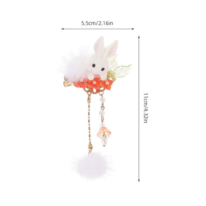 Bunny Tassel Pompom Hair Clips for Girls Party Accessories