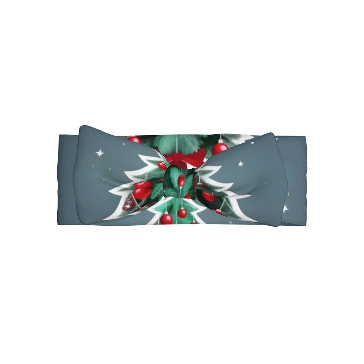 CarXs Christmas Tree and Red Ball Stretchy Bow Headband for Babies 0-6 Months