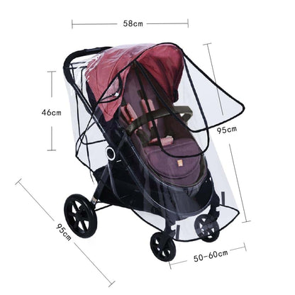 BabyOneStop Universal Clear Baby Stroller Weather Shield - Waterproof Rain Cover for Rain, Wind, Snow, Sun