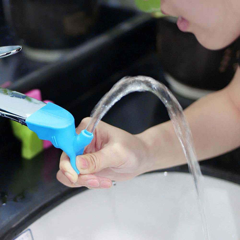 Alvinlite Blue Silicone Faucet Extender For Kids Sink Access