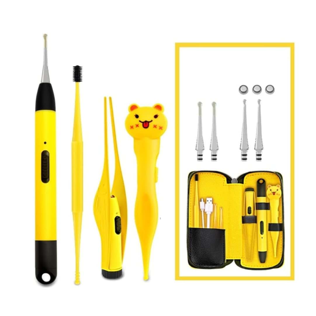 Jualyue Baby Nose and Ear Cleaning Tool Set with LED Light