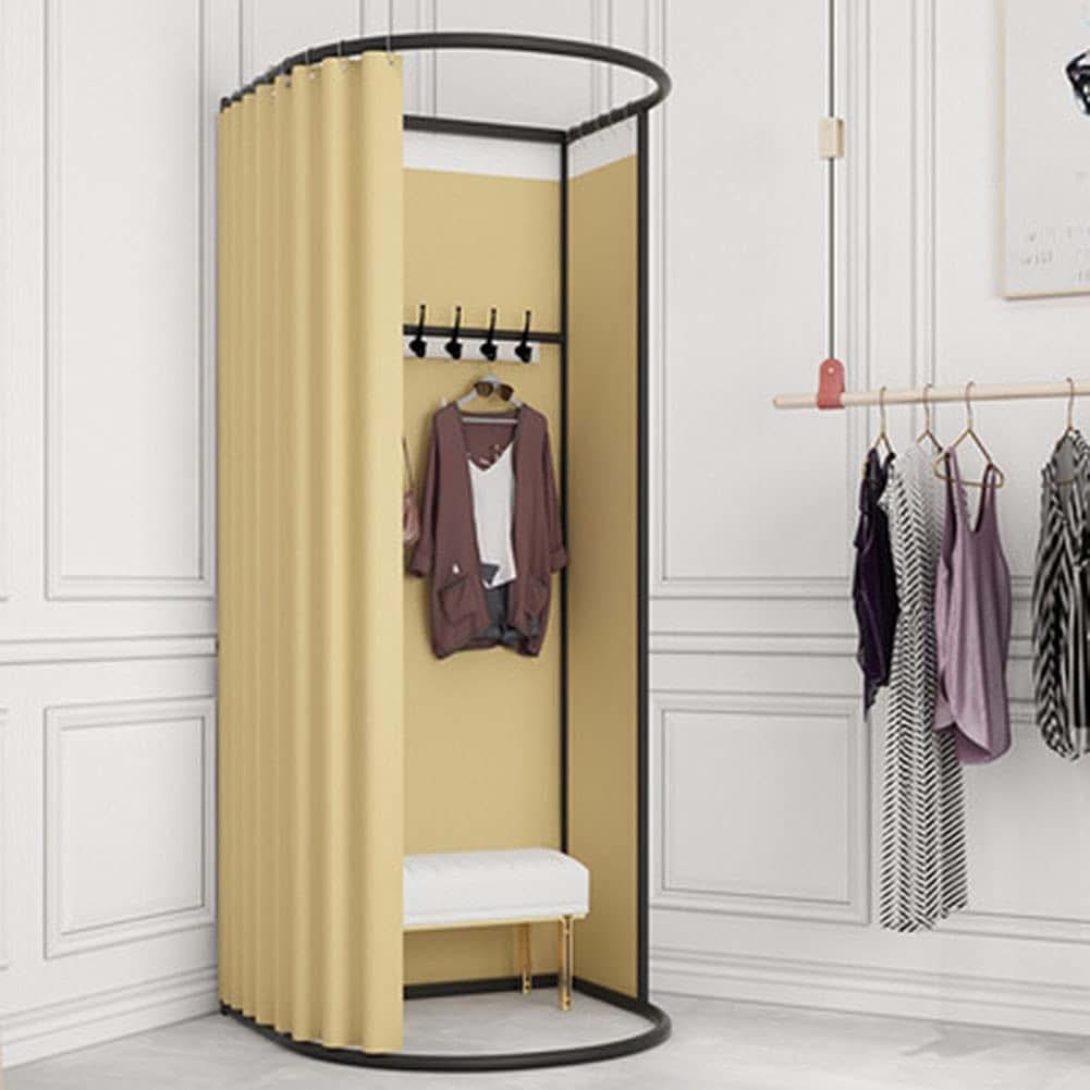 Freestanding Movable Fitting Room with Shade Curtain