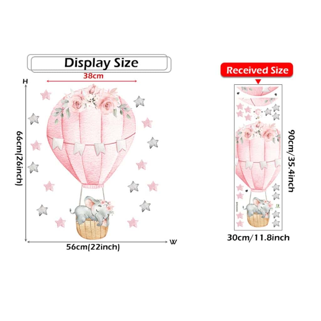 Douki Watercolor Marshmallow 3D Bunny And Elephant Wall Stickers (photo 2)
