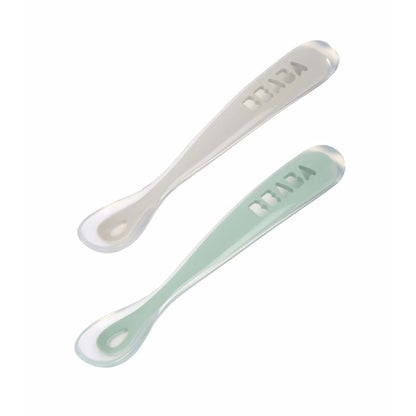 Béaba BEABA Baby's First Foods Spoon Set with Travel Case, Original Soft Silicone Baby Spoons, Baby Essentials, Travel (photo 2)
