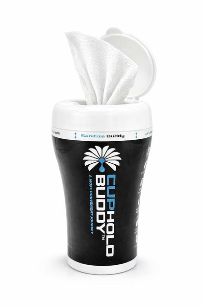 Cupholdbuddy Car Cup Holder Wet Wipes Dispenser, 50 Count - Portable Travel Wipes for Hands & Surfaces