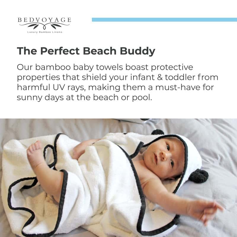 BedVoyage Baby Hooded Towel And Washcloth Set With Panda Theme