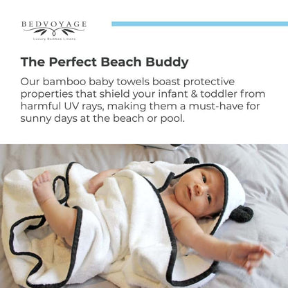 BedVoyage Baby Hooded Towel And Washcloth Set With Panda Theme