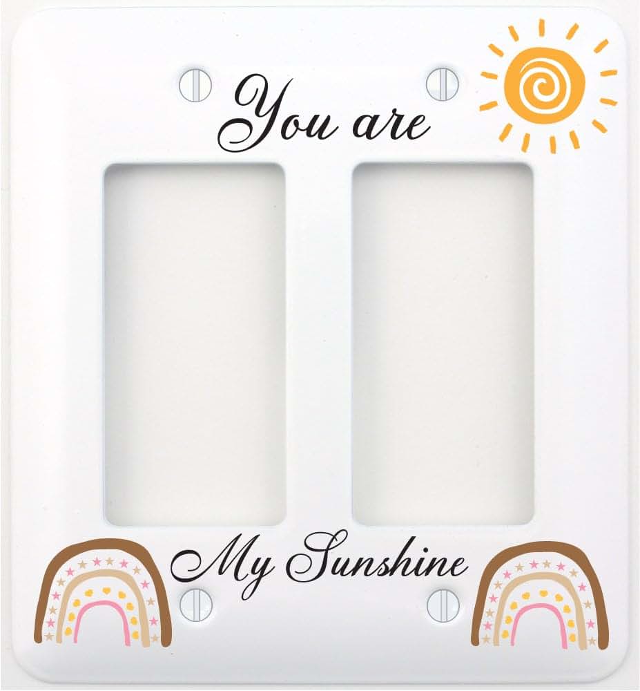 Presto Light Switch Plate Covers You are My Sunshine Boho Sun and Rainbow Girls Light Switch Plate and Outlet Covers