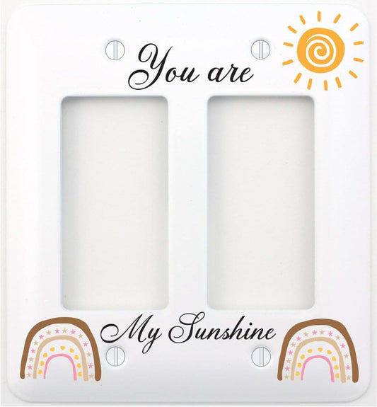 Presto Light Switch Plate Covers You are My Sunshine Boho Sun and Rainbow Girls Light Switch Plate and Outlet Covers
