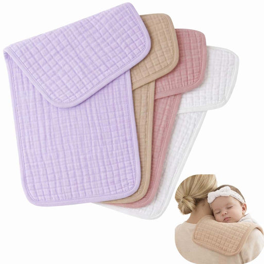 Jack & Jill & Baby 6-Layer Muslin Burp Cloths – 100% Cotton, Ultra-Soft & Super Absorbent, Large Size, Neutral Colors