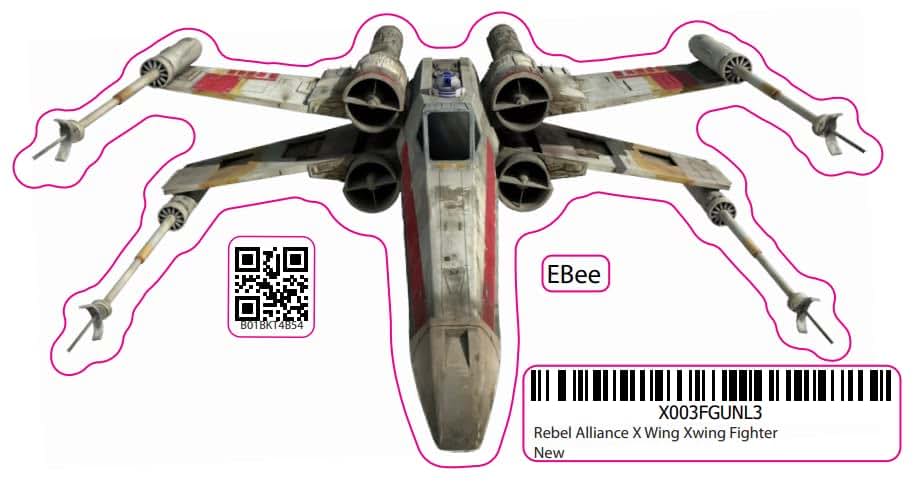 WiggleWalls Rebel Alliance X-Wing Fighter Wall Decal Sticker