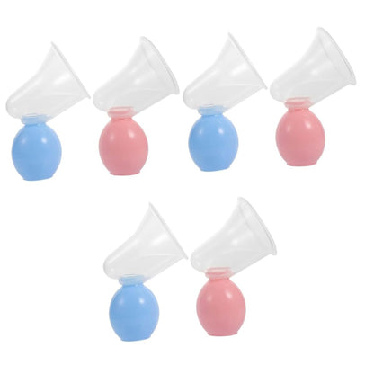 Manual Breastmilk Sucker Hand Pump with Silicone Trumpet Cover, 6 Sets