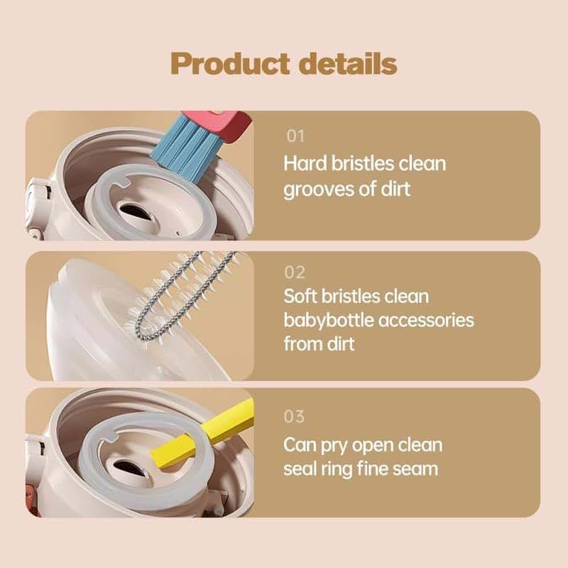 3-in-1 Multifunctional Cup Lid Gap Cleaning Brush