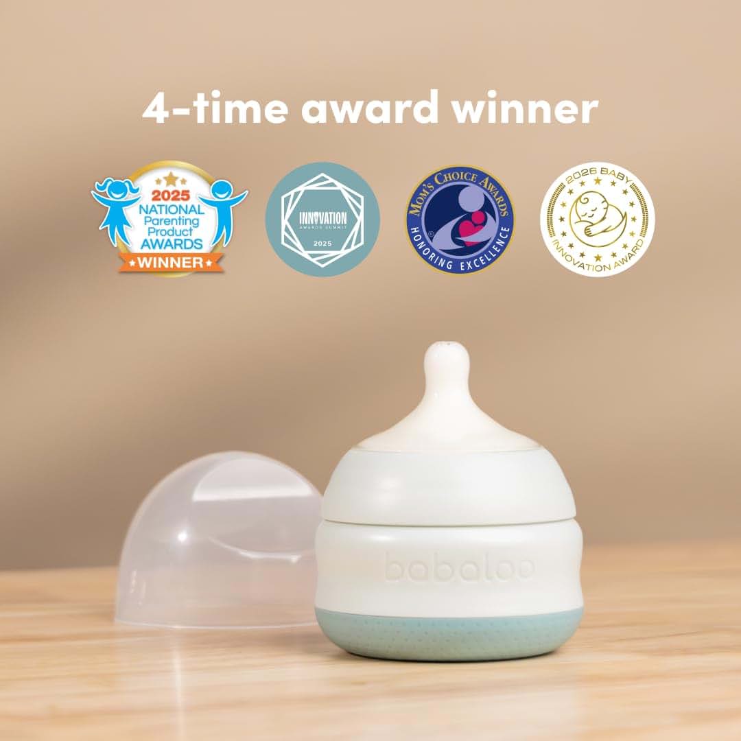 Babaloo Baby-Led Silicone Baby Bottle, Airless, Anti-Colic, 5oz Bleu 1pk