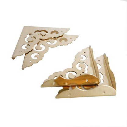 JfwuHap 4Pcs Table Corner Protectors, 2.6"x2.6" Gold Metal Corner Protector, Coffe Table Corner Guards, Anti Scratch (photo 3)