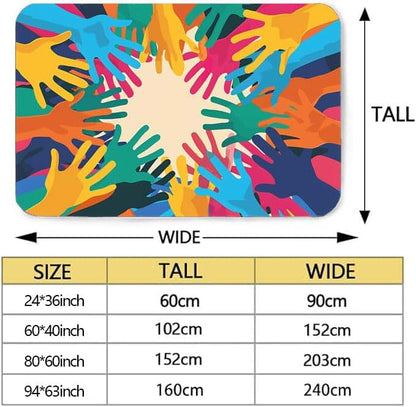 Liuxq Graffiti Handprint Rug - Colorful Abstract Playmat (photo 3)