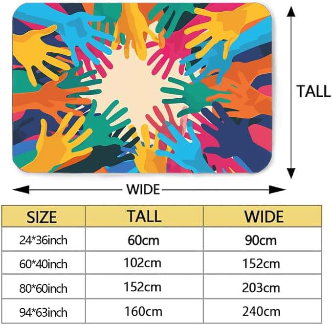 Liuxq Graffiti Handprint Rug For Children's Rooms (photo 3)