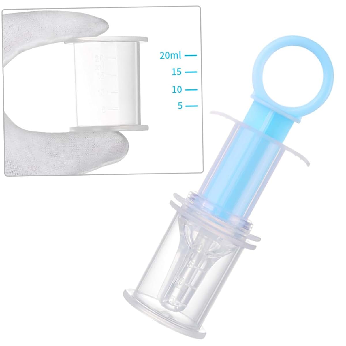 BabyOneStop Liquid Medicine Syringe for Infants and Toddlers, Silicone Dropper with Precise Scale, Blue