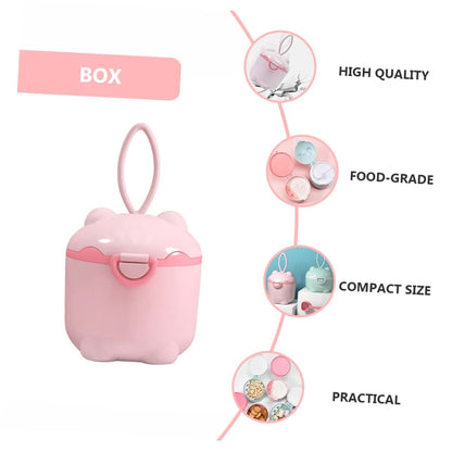 JOINPAYA Milk Powder Box Portable Dispenser, Pink, 10x9.8cm