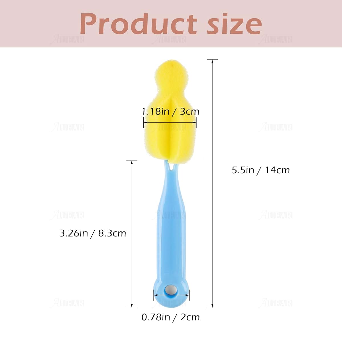 AUEAR Milk Bottle Nipple Brushes and Pacifier Sponge Cleaning Set (8 Pieces) (photo 2)