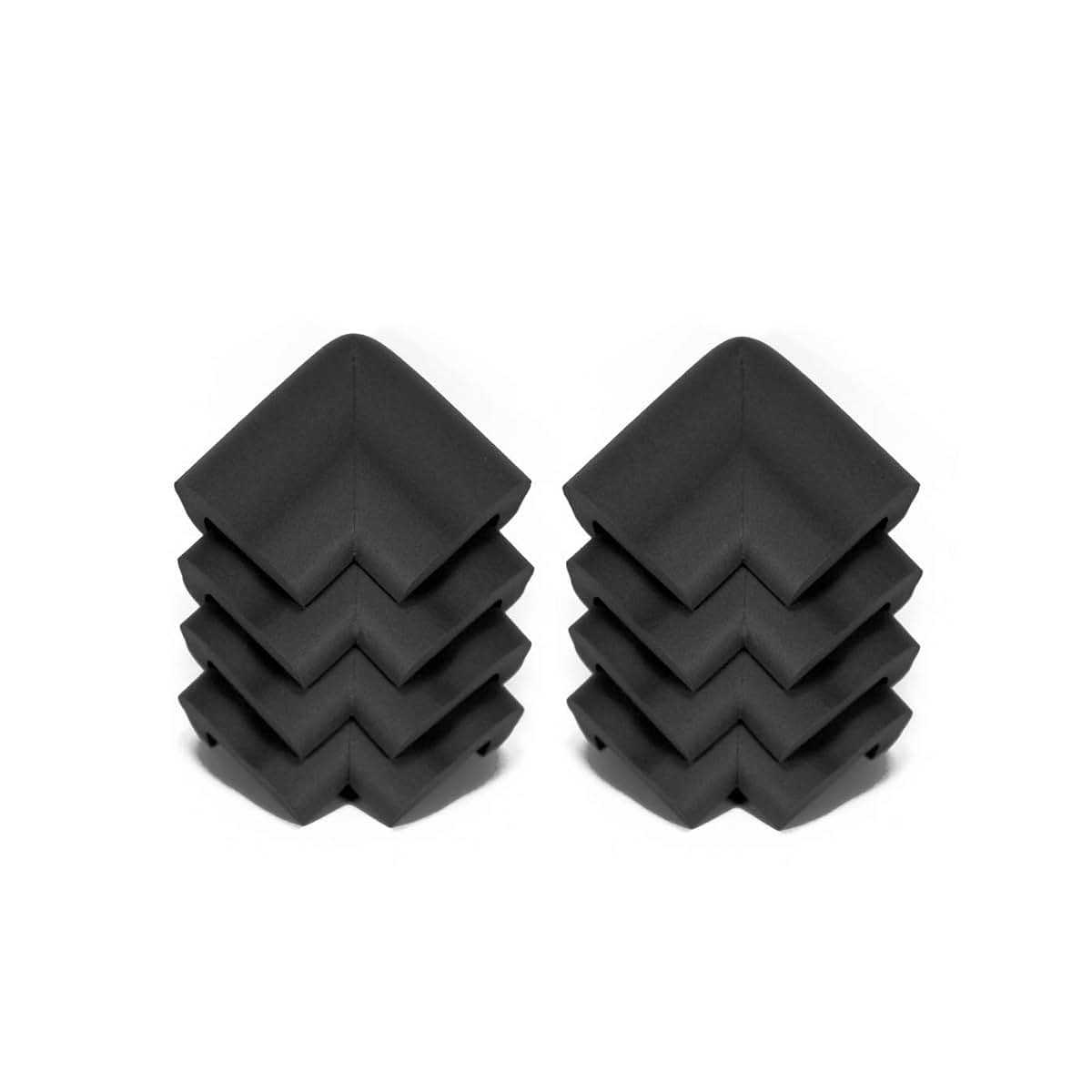Kidkusion Jumbo Corner Guards, 8-Pack Black Foam Edge Protectors for Child Safety