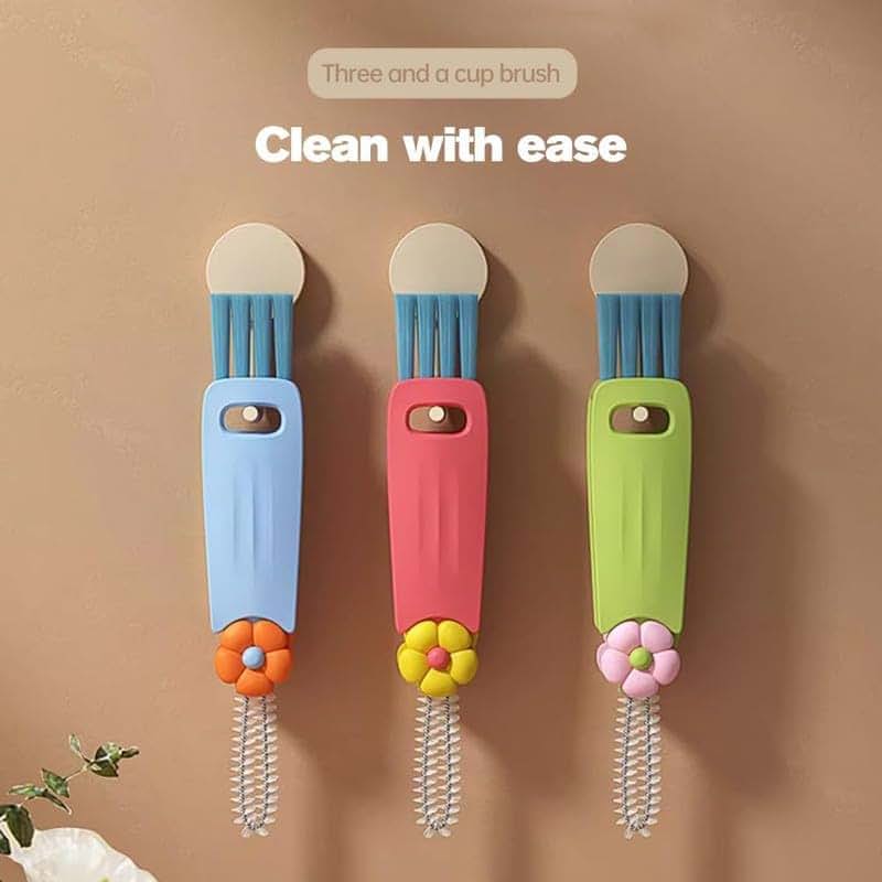 3-in-1 Multifunctional Cup Lid Gap Cleaning Brush