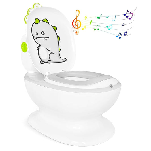 KtEli Toddler Potty Training Seat, Realistic Children's Toilet with Music for 1-3 Years, Dinosaurs Urinal Pot, Toilet
