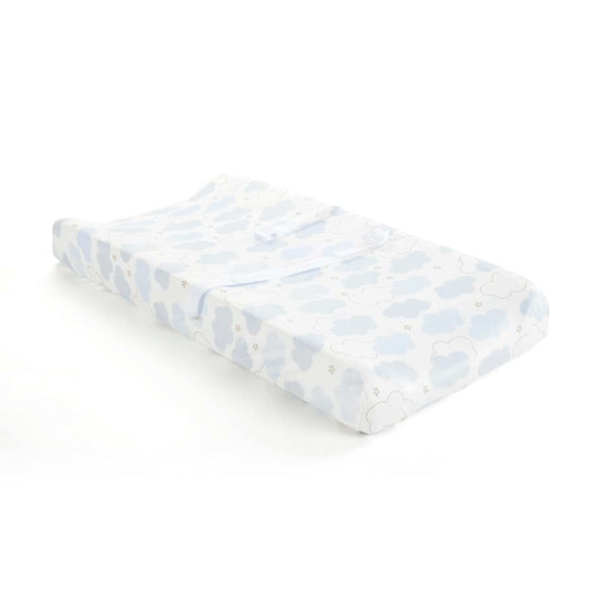 Lush Decor Goodnight Little Moon Clouds Soft Changing Pad Cover, Blue