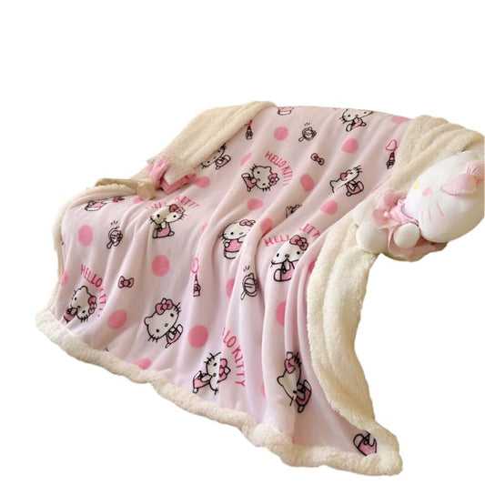 Hemasa Hello Kitty Reversible Washable Double Layer Blanket 150 x 150 cm