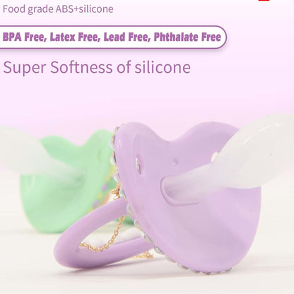SUNOWE Adult Sized Pacifier Candy Cute Baby Pacifiers (Purple Stars)