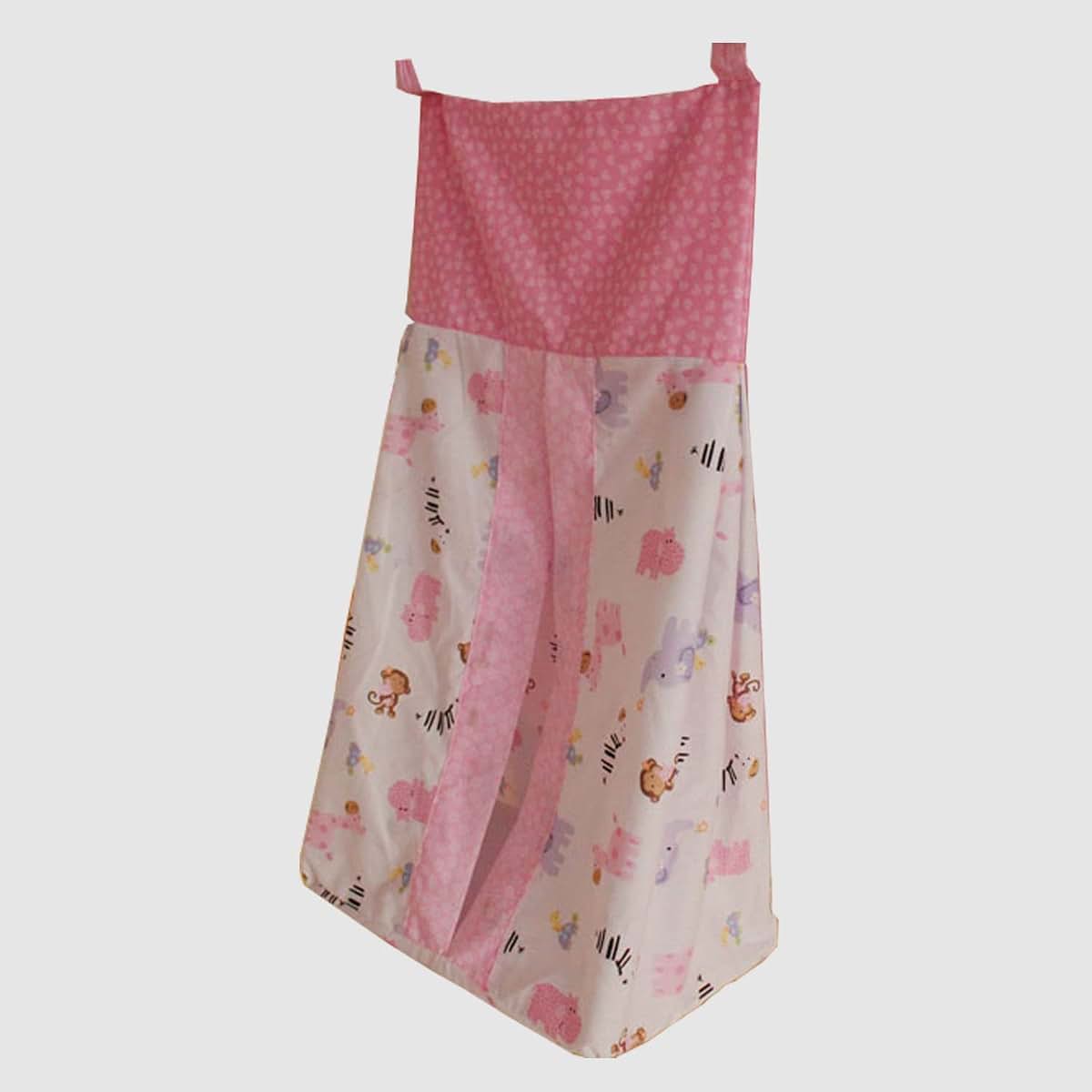 CribMATE Pink Animal Diaper Hanging Bag Diaper Stacker