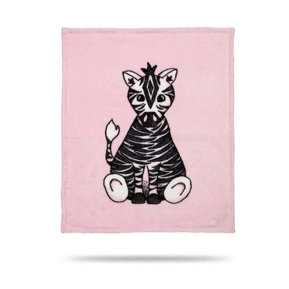 Denali Ultimate Comfort Baby Blanket - Hand-Stitched Microplush, Made in USA, Pink Zebra