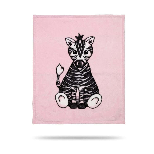Denali Ultimate Comfort Baby Blanket - Hand-Stitched Microplush, Made in USA, Pink Zebra