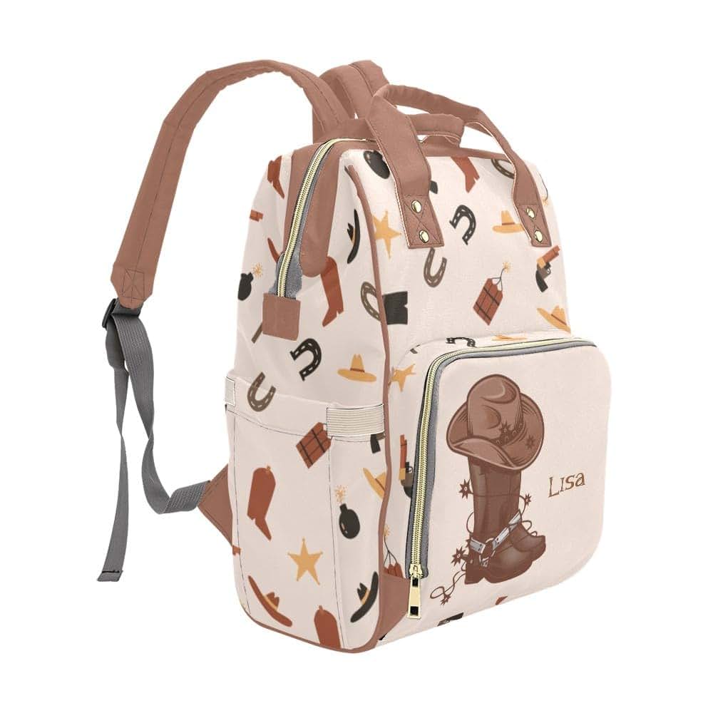 YallLocoMo Personalized Diaper Bag Backpack Name Cowboy Hat and Boot Convenient and Durable: Waterproof (photo 3)