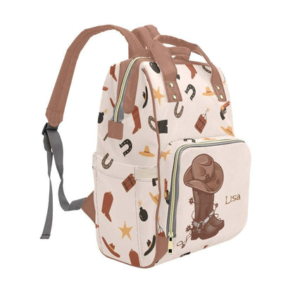 YallLocoMo Personalized Diaper Bag Backpack Name Cowboy Hat and Boot Convenient and Durable: Waterproof (photo 3)