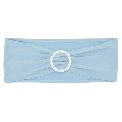 Juvale Light Blue Spandex Chair Sashes for Weddings and Parties