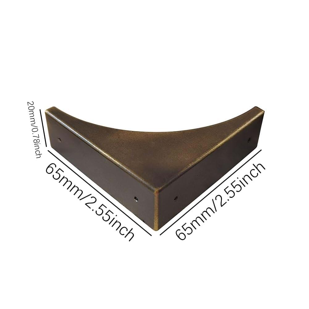 Hetyskluy Metal Corner Protector for Furniture, Bronze L-Shape, 4-Pack